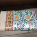 ATOSII Cotton Blockprint Rectangle Table Cloth, Clover Yellow, 120" X 72"