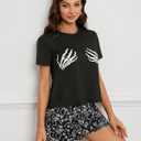 Laqeyko Cute Pajamas for Women Shorts Set Short Sleeve Tops and Shorts Pjs Sets Nightwear Sleepwear (XL)