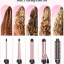 ANIEKIN 5 in 1 Curling Iron Set, Fast Heat Up Curling Wand from 3/8 to 1 1/4 Inch and a Thermal Brush Come with, Dual Voltage Hair Curler for Women All Hair Types and Travel Use, Gifts for Women