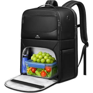 MATEIN Lunch Backpack for Men, Waterproof Meal Prep Work Backpack with Lunch Compartment, Large TSA 17 Inch Laptop Back Pack Lunchbox with Chest Strap, Insulated Cooler Work Bag for Office Commute