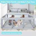 74" 50" Large Baby Playpen, Baby Playard for Babies and Toddlers, Baby Fence Play Pens for Indoor & Outdoor, Sturdy Safety Play Yard with Soft Breathable Mesh, Anti-Fall, Grey