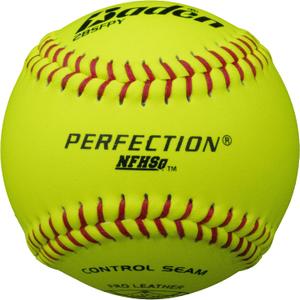 Baden Perfection Game Fastpitch Softballs | 12" Ball | Yellow Pro Leather Softballs for Fastpitch Play | One Dozen