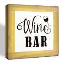 Wine Bar Signs, Box Sign Wood Desk Sign Decors, Wine Bar Decor Set, Decorative Wooden Table Top Decoration, Farmhouse Home Decor for Shelf, Country Style Home Bar Decoration, Coffee Signs A
