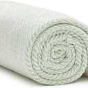 Americanflat 50x60 Throw Blanket - Soft and Breathable Cotton Throw Blanket for Couch, Bed, Chair - Decorative Blankets Perfect for Home or Outdoor Use - Light Green and White Herringbone Design