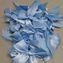 5 Pack Blue Bow Garland Banner Satin Ribbon Bow Decorations for Coquette Theme Birthday Party Bridal Shower Bachelorette Engagement Wedding (Blue)