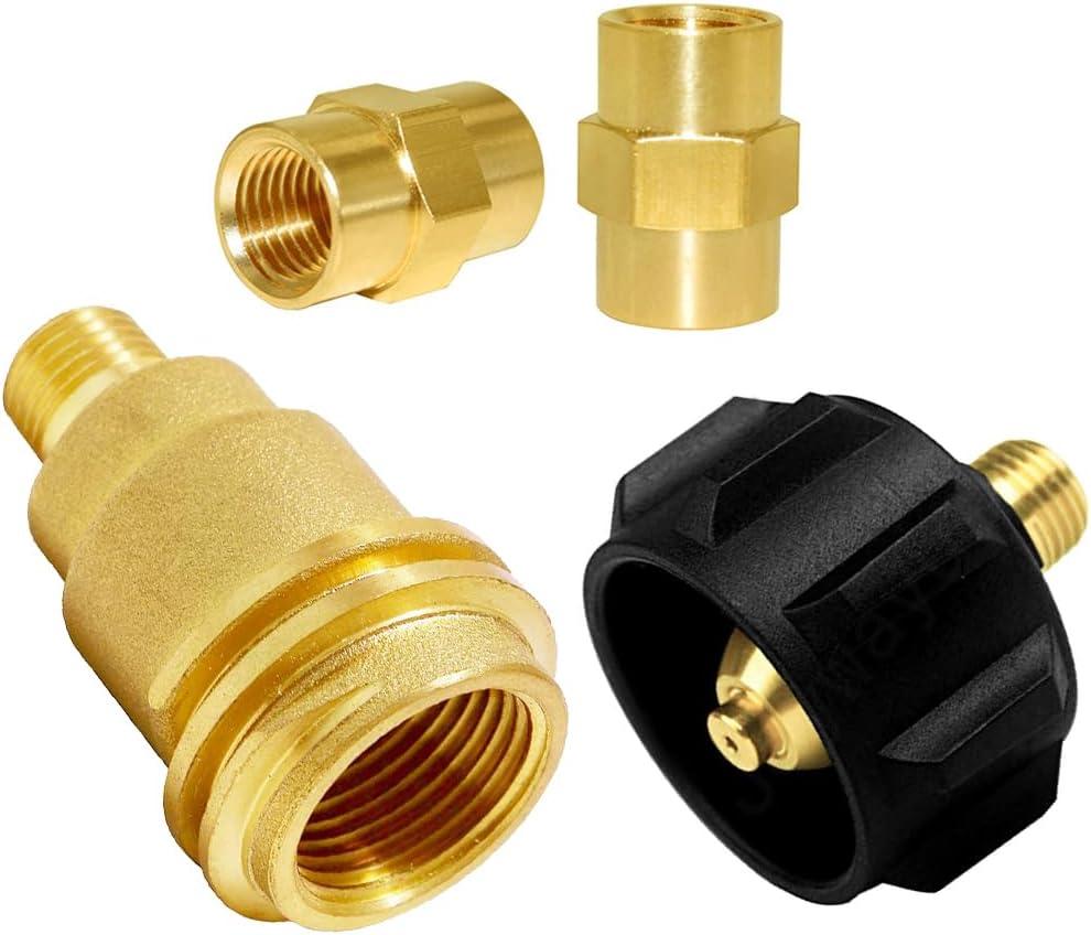 Joywayus Brass QCC1 Nut Propane Gas Adapter with 1/4 Inch NPT Pipe Thread for Outdoor Cooking, Heating, Camping