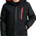 Spyder Boys Winter Ski Jacket - Insulated Soft Shell Water Resistant and Windproof Snowboard Winter Coat with Detachable Hood (M 10-12, Black)