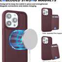 for iPhone 15 pro max Wallet Case magsafe Compatible with Card Holder for Women Men 2 in 1 Detachable Magnetic Shockproof Phone case Stand Leather Credit Card Slots-Wine Red