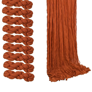 9-Pack  Rustic Terracotta Cheese Cloth Table Runner | Pre-Wrinkled Cheese Cloth Table Runner for Wedding, Bridal Shower, Birthday Party, Rustic Farmhouse Décor, and Decorations