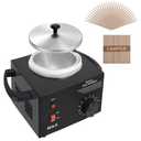 Electric Wax Warmer Machine for Body Hair Removal Hot SPA Aluminum Heater with Wooden Wax Sticks-Single Pot (Black) (16 Ounce)