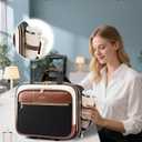 LOVEVOOK Rolling Laptop Bag Women, 17.3 Inch Laptop Briefcase with Wheels, Soft Sided Underseat Carry On Luggage Personal Item Suitcase for Work Travel Business, Black Brown Beige