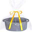 ABenkle Small Woven Easter Basket with Handle, 12x8x5 inches, Durable Storage Basket, Gift Wrap Ready with Ribbon