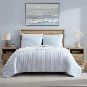 Nautica - Full/Queen Quilt Set, Reversible Cotton Bedding with Matching Shams, Modern Home Decor for All Seasons Full/Queen