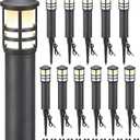 SUNVIE 12-Pack Low Voltage Landscape Pathway Lights 3W Outdoor Landscape Lighting 3000K 12-24V LED Bollard Path Lights Wired CRI 90+ Aluminum Pathway Lighting for Walkway Yard Garden, ETL Listed Cord
