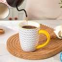 Ceramic Coffee Mugs Set - 16 Oz Large Porcelain Tea Cups with Handle for Men Women Cappuccino Latte Cocoa - Microwave Dishwasher Safe - Christmas Housewarming Gift - Set of 6 - Assorted Colors