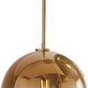 Gradient Color Glass Pendant Light,Modern Glass Hanging Light Chandelier Light (Gold, 30cm)
