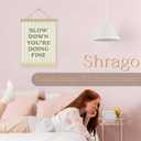 Shrago Slow Down You're Doing Fine Wall Art, Inspirational Positive Affirmation Green Striped Poster Hanger Frame for Bedroom Living Room Home Office Wall Decor, 12x16 Inch