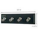 3M Command HOM18SES Decorative Key Rail, 8w x 1 1/2d x 2 1/8h, Black/Silver, 4 Hooks/Pack