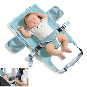 VANDOULUM Baby Airplane Bed, Baby Travel Essentials for Flying, Toddler Airplane Seat Extender, Plane Portable High Chair Harness Seat for Little Baby (16 * 28inch), Blue