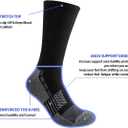 JOYNE 8 Pairs Mens Cushioned Crew Athletic Socks, Moisture Wicking Breathable Socks for Sport Running,Black,Sock Size:13-15 (Black)