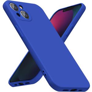 LoeoeL for iPhone 13 Mini Phone Case Silicone, Minimalist Ultra Thin Slim Soft Rubber Gel Solid Color Matte TPU Cute Case for Women Men, Girly Plain Aesthetic Design & Camera Cover, Royal Blue