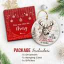 2 x Deer Ornaments for Christmas Tree 2025  Deer Gifts for Men, Women, Woodland Animal Christmas Ornaments, Hunting for Lovers, Family, Friends - Ceramic Hanging Decorations