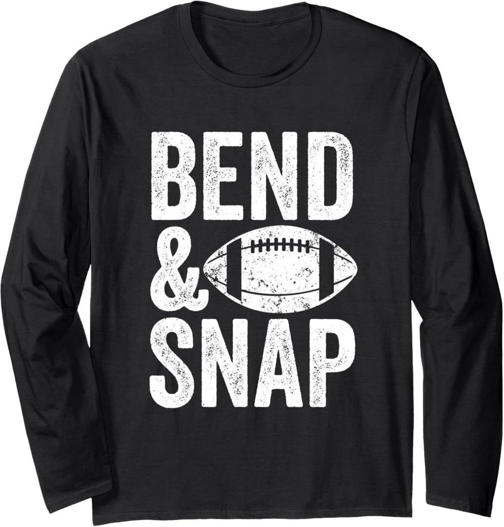 Funny Football Bend and Snap Long Sleeve T-Shirt Large