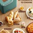 Neretva Bread Maker, 20-IN-1 2LB Bread Machine Dual Heater Bread Maker Machine Automatic with Nonstick Ceramic Pan, 15H Timer & 1H Keep Warm Set, Low Noise, Stainless Steel Breadmaker Recipe-Green