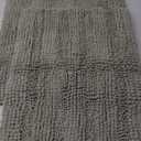 H.VERSAILTEX Sage Bathroom Rugs, Bath Mat Set of 2 Extra Thick Chenille Striped Pattern Shaggy Bath Rugs for Bath Room, Non Skid Bath Mats for Bathroom Floor (32 x 20 Plus 24 x 17 - Inches)