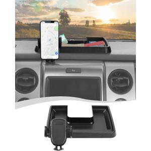 Hoolcar Phone Holder Mount Dash Multi-Mount Phone Bracket with Storage Box Compatible with Ford F150 Raptor 2009-2014, Interior Accessories