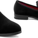 JITAI Velvet Boy's Loafers Slip-On Dress Shoes Wedding Formal Tuxedo Shoes for Boys, Black/17, 2 US