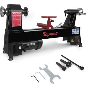 Wood Lathe Machine, 12 x 18 inch, 550W 3/4HP, 5 Speed Settings 680-2770 RPM,Benchtop Lathe with MT2 Drive/Live Center