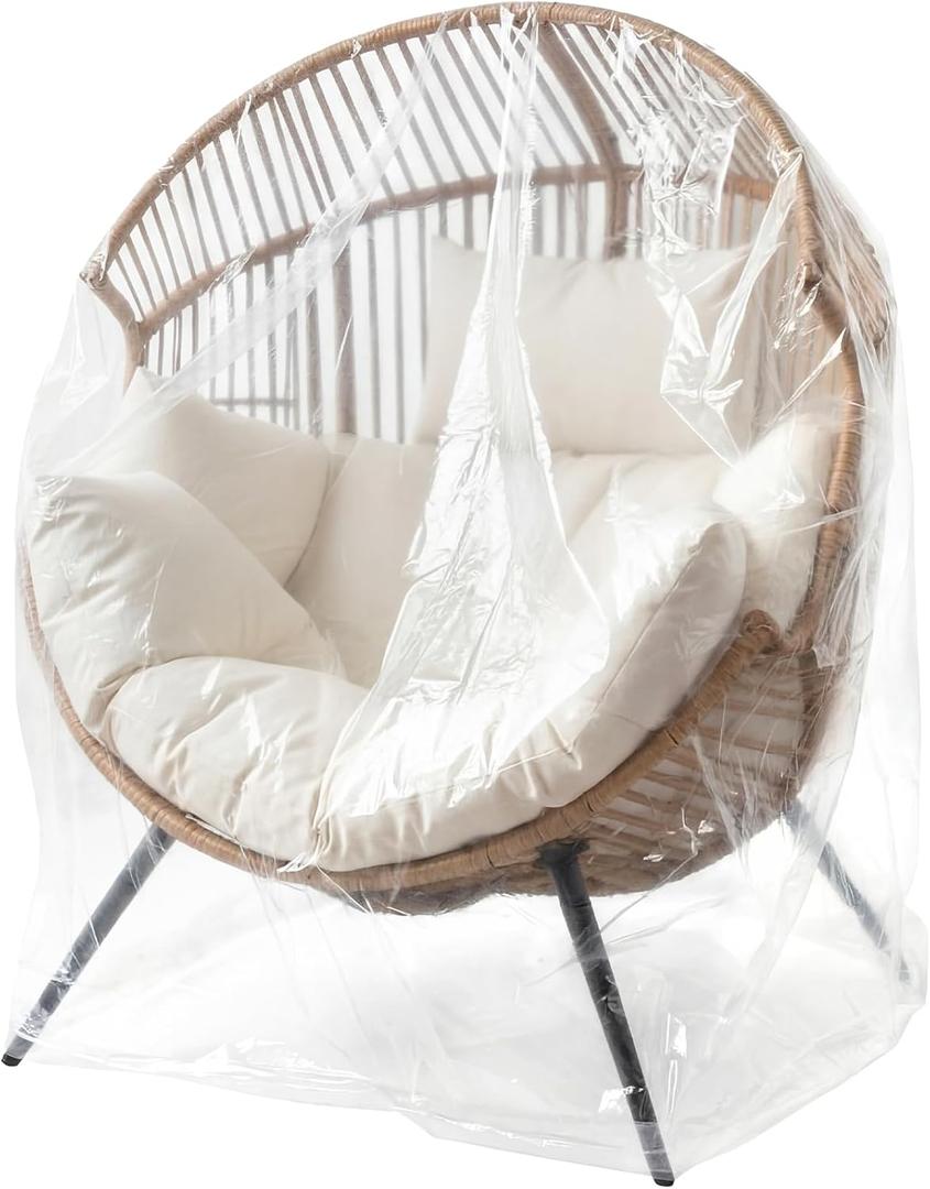 53 x 43 x 45 Inches Clear Patio Egg Chair Cover Waterproof Wicker Egg Swing Chair Covers Resistant Plastic Patio Furniture Cover for Home Garden Outdoor Furniture Favor