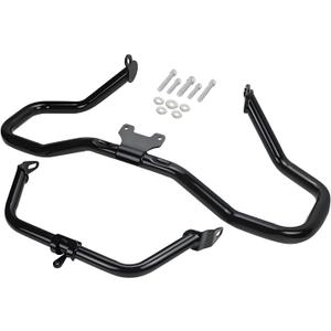 Road Glide Chopped Engine Guard Motorcycle Front Highway Protector Crash Bar Fairing Support Bracket for Harley 2015-2023 FLTRX FLTRXS FLTRXST CVO FLTRXSE Gloss Black