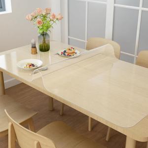 NATRKE Clear Desk Mat Pad, 47.2"x23.6" Extra Large Transparent Computer Desk Mat Plastic Desktop Protector, PVC Writing Pad Round Edge, Waterproof Wipeable Table Protector for Home Office, Frosted