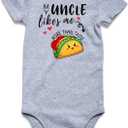 Baby Boys Girls Bodysuit Infant Funny Outfit Newborn Short Sleeve Romper Clothes Baby Jumpsuit 0-12 Months (3-6 Months, A My Uncle Likes Me More Than Tacos)