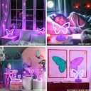 2 x Purple Butterfly Neon Sign Lights - 2 Pack Butterfly Decorations for Girls Bedroom Battery/USB-Powered Purple Room Decor, Aesthetic for Room, Home, Party, Nursery