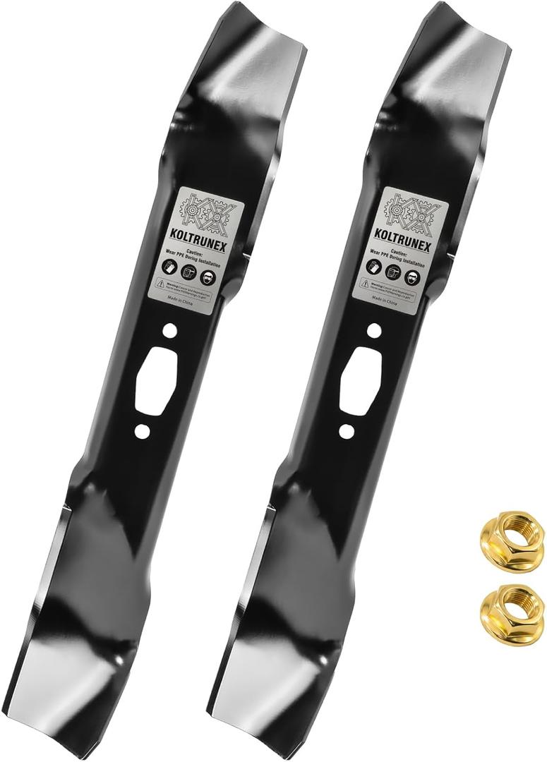 Mulching Mower Blades Replacement for MTD Troy Bilt 742-05535 742P05535 CMXGZAM110190 Fits 42 Inch Deck T100 T85 Pony 36 Diamond Center Hole 2 PCS with Nuts
