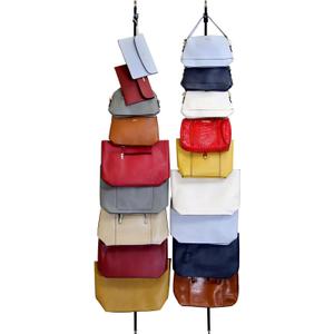 Perfect Curve Handbag and Purse Organizer | Hold up to 18 Bags | Over The Door Organizer for Purses and Handbags | Adjustable Clips | 2 Straps | Black