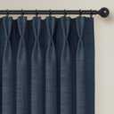 INOVADAY Memory Trained Pinch Pleated Curtains 96 Inches Long, Linen Curtains for Living Room, 2 Panel Set Pinch Pleated Drapes with Hooks, Light Filtering Window Treatment, 40" W x 96" L, Navy Blue