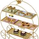 Crown Carriage Cake Stand, European-Style Crown Dessert Table Display Stand Tiered Serving Tray Pastry Ornaments for Wedding Birthday Parties Afternoon Tea