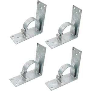 Xadnitu 4 Pieces Chain Link Fence Wood to Metal Posts Corner Adapter, Galvanized Steel Bracket for 2-1/2" (2-3/8" OD) Fences Rods Tubes