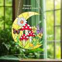Mushroom Moon Stained Glass Suncatcher Home Decor, Mushroom Plant Lover Gifts for Women, Birthday Gifts for Mom Grandma Mothers