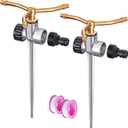 2-Pack Metal Rotating Water Sprinkler for Yard, 360 Degrees Coverage Lawn Sprinklers, Durable Zinc Alloy Base Brass Nozzel for Small Medium Areas