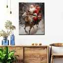 Aihonmin Christmas Paint by Numbers Kit for Adults & Kids Ages 8-12,Santa Claus Paint by Number on Canvas Easy to Paint for Beginner with Brushes Acrylic Paintwork Home Wall Decor 16"x20" (DIY Frame)