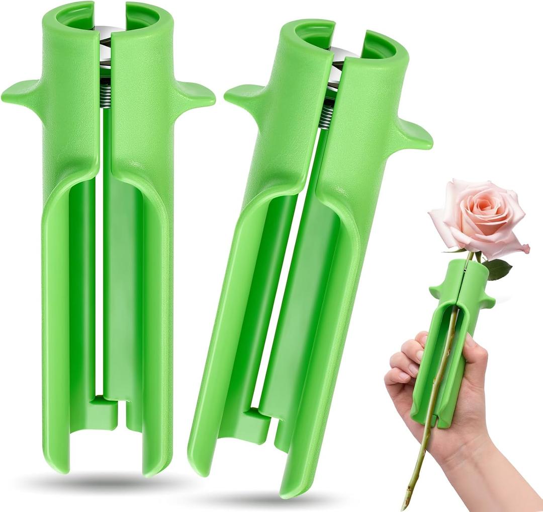 Lasnten 2 Pcs Rose Thorn Stripper Tool Thorn Remover for Roses Leaf Stripper Tool Flower Stem Cleaner Cutter to Removal Leaf for Home Flower Shop Gardening Floral Arrangement (Green)
