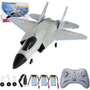 FX9631 RC Plane, 2.4GHz 4CH Brushless Remote Control Airplane 3D 6G Mode Built in Six Axis Gyroscope Aerobatics Culvert Plane, Simulated Stealth Fighter Toy Gift for Teens Adults, 3 Battery