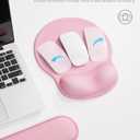 Laborio Ergonomic Mouse Pad Wrist Support, Comfortable Mouse Pad Wrist Rest, Relieve Wrist Pain Gel Mouse pad, Non-Slip Rubber Base Mousepad for Laptop, Computer(Gradient Baby Pink)