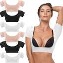 Handepo 6 Pcs Underarm Sweat Vest Breathable Armpit Sweat Proof Shirt Pads for Woman Underarm Protector (X-Large, White, Black, Nude)