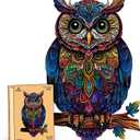 Wooden Puzzles for Adults, Unique Shaped Animal Jigsaw Puzzles, Owl Wood Puzzles Adult, Birthday Gifts for Adult and Kids, 200 Piece 11.14"7.28"